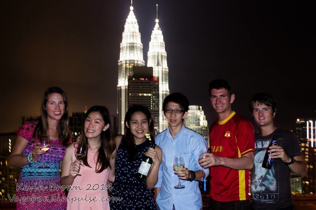 My new friends showed me to an awesome heli pad bar in Kuala Lumpar while backpacking Malaysia