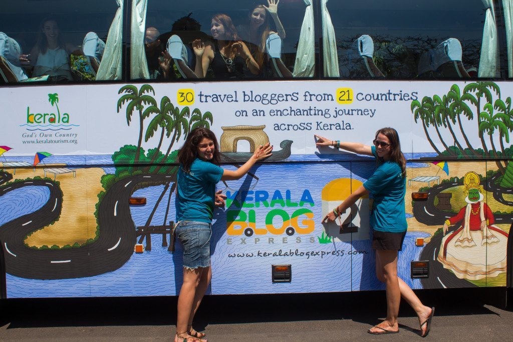 With other bloggers and the Kerala Blog Express bus!