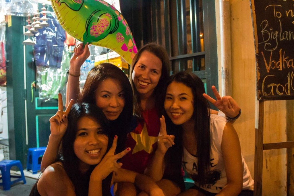 With hosts and new friends in Vietnam