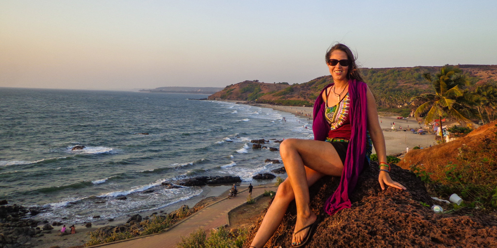 On Vagator cliffs, one of my favorite spots in Goa, India