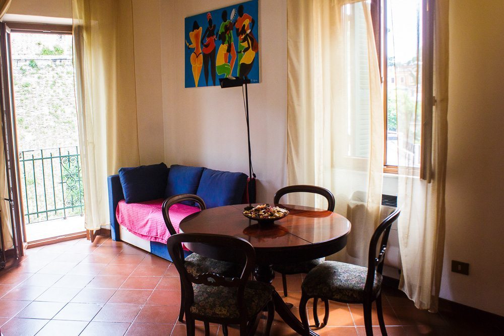 I liked chilling out in the living room in our Rome apartment 