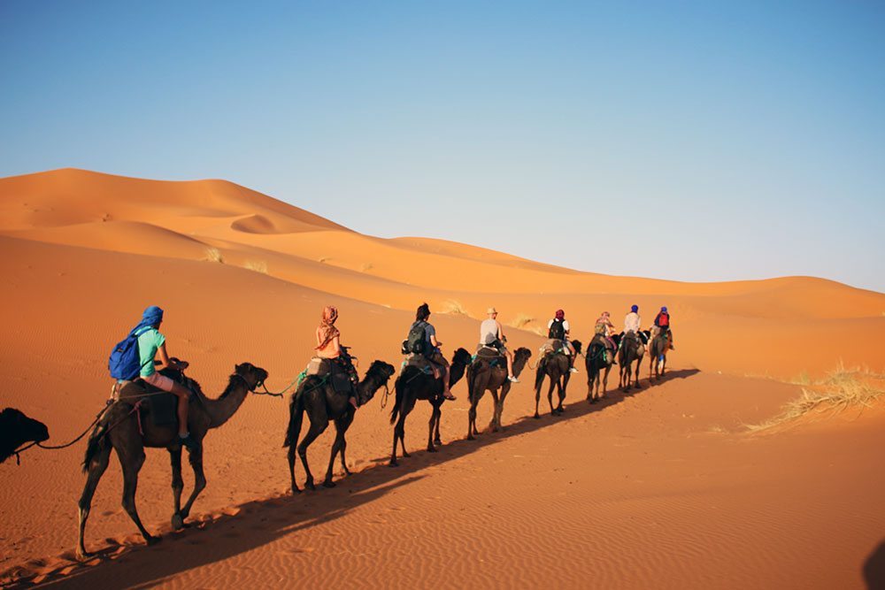 On Camel Safari in the Sahara, Morocco