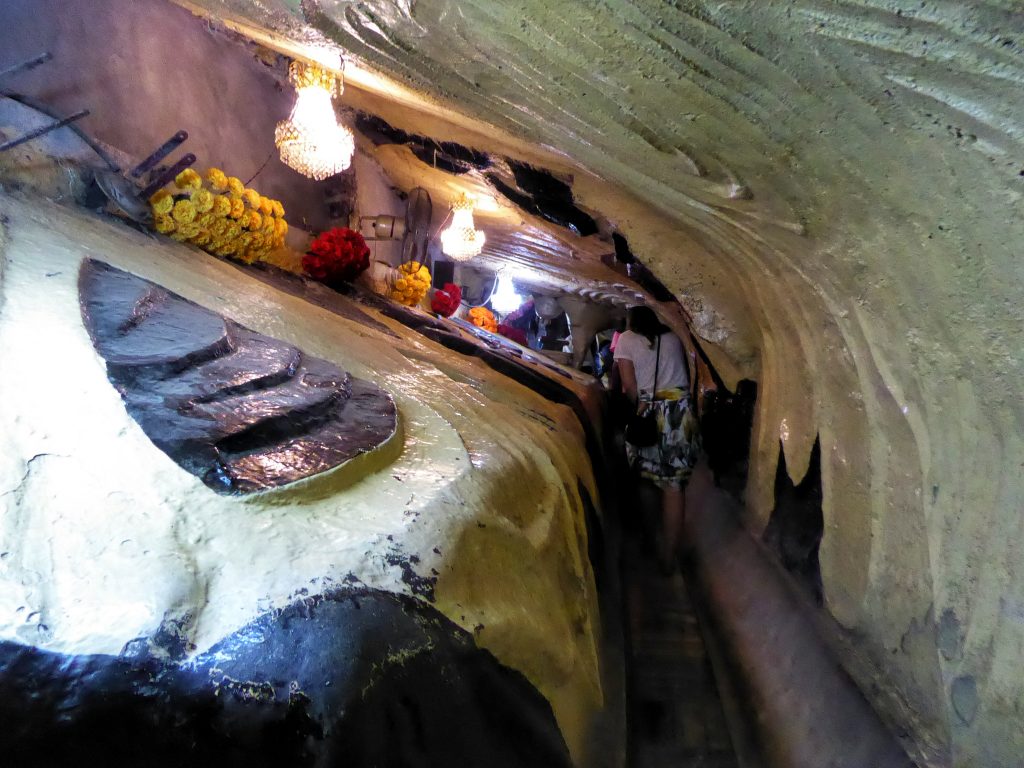 Inside the watery cave