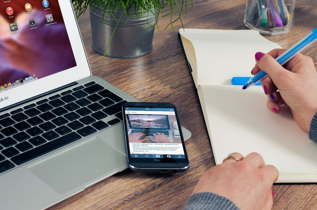 laptop working remotely freelancing working online