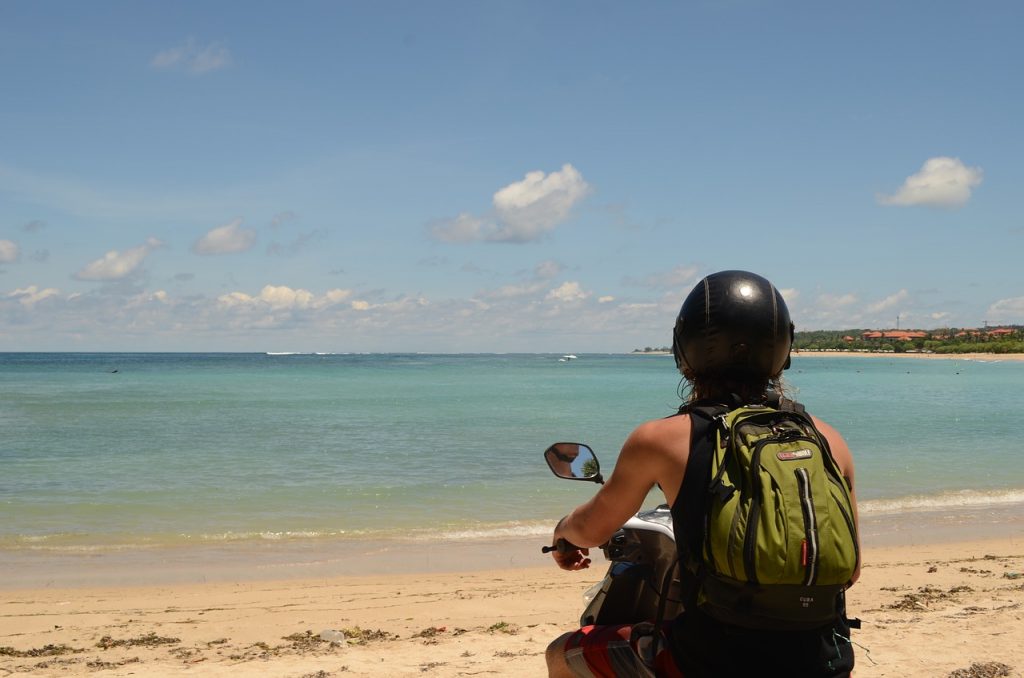 motorbike on the beach in bali