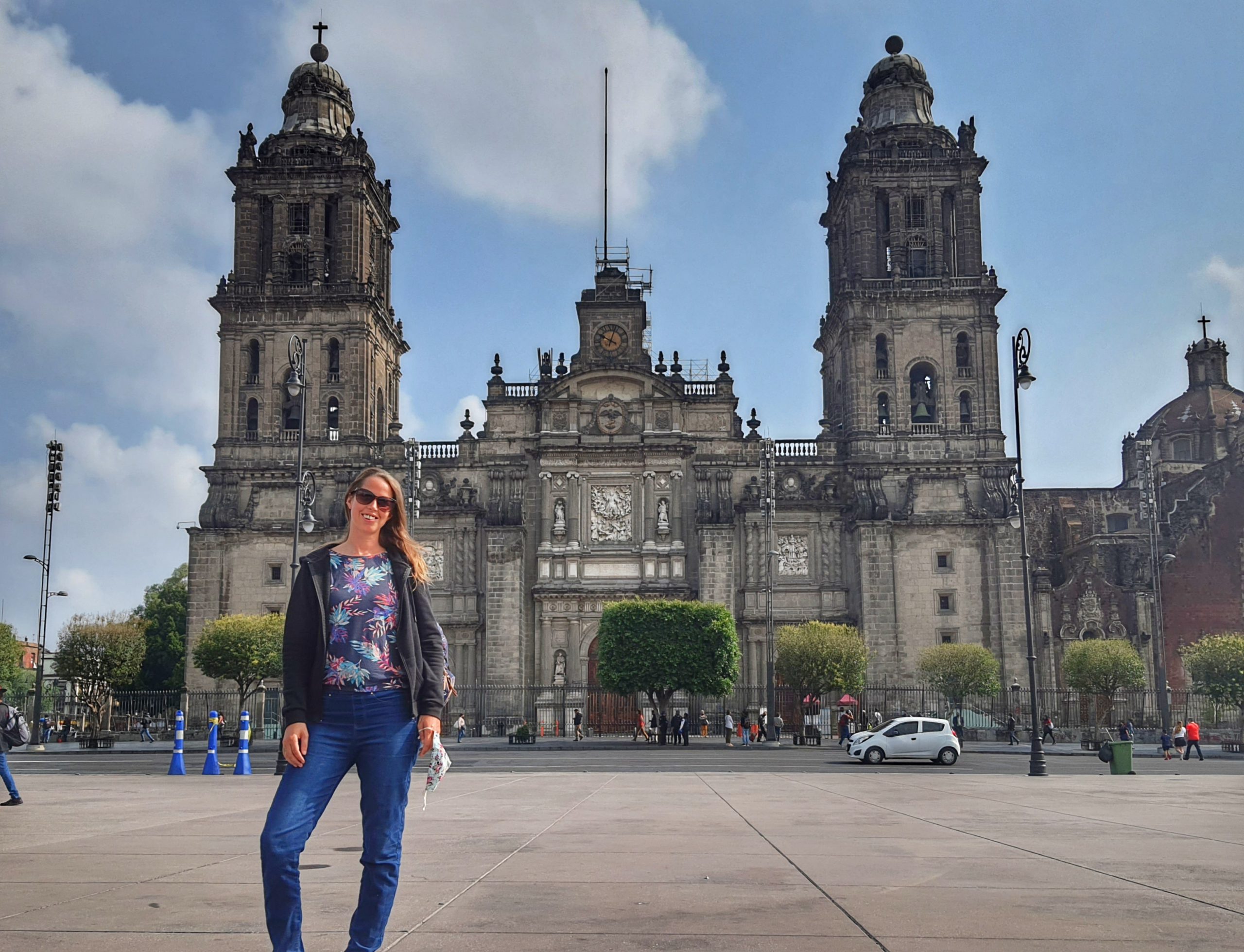 Anna at Zocalo. Mexico City Metropolitan Cathedral
