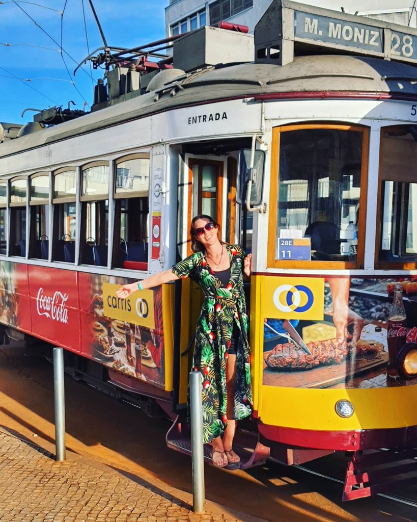 Anna old yellow tram lisbon portugal