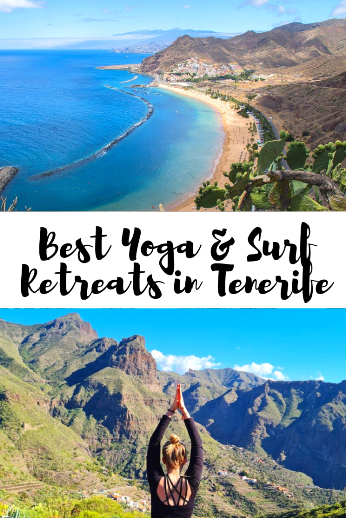 best yoga and surf retreats in tenerife spain pin