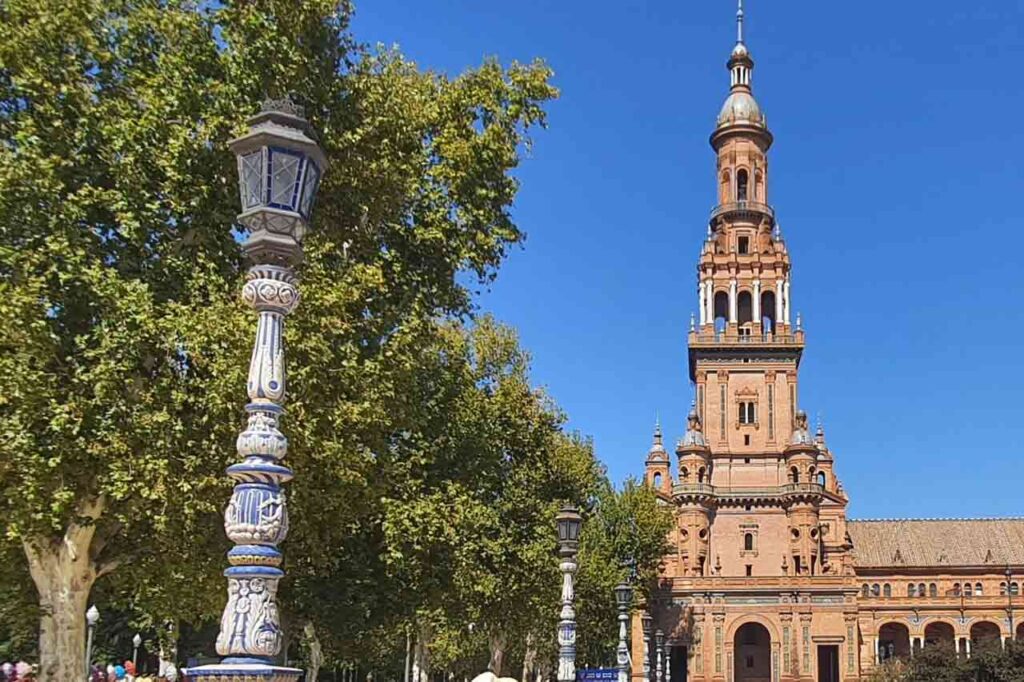 Anna in Plaza de Espana, Seville, Spain