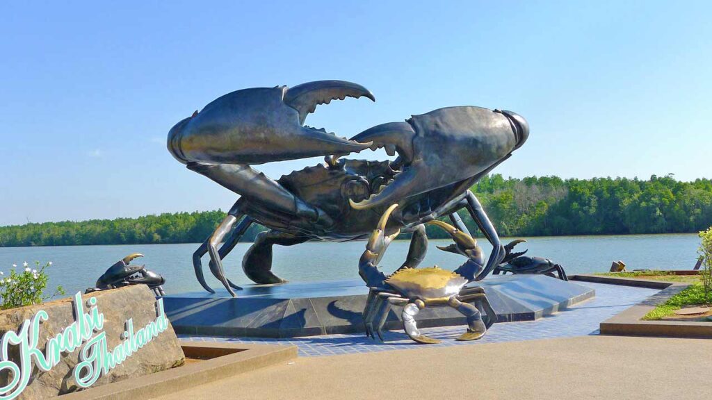 krabi town waterfront crab statue 