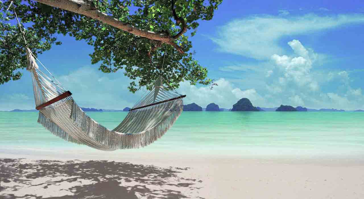 hammock on tubkaek beach krabi thailand