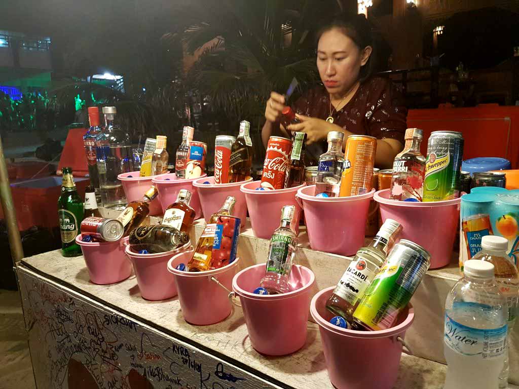 nightlife in thailand. buckets on koh phangan full moon party
